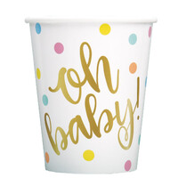 Oh Baby 8 X 270Ml (9Oz) Paper Cups