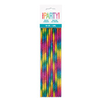 Rainbow 10 Foil Paper Straws
