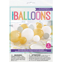 Balloon Centrepiece Kit - Gold, Silver & White