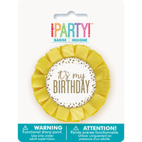 It'S My Birthday Foil Confetti Gold Badge