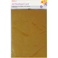 Pearlise Card Heavy Weight A4 6Pk  07 Dark Gold