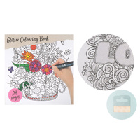 Glitter Colouring Book -Floral