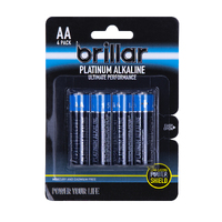 Brillar Aa Platinum Alkaline Batteries 4Pk