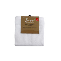 Bondi  2Pk Face Washer White