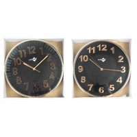 12inch/30Cm Black/Rose Gold Clock