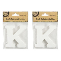 White 10Cm Alphabet Letters- K