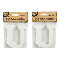 White 10Cm Alphabet Letters- U