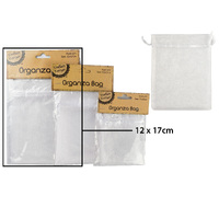 12*17Cm Organza Bag - White