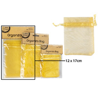 12*17Cm Organza Bag - Gold