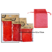 12*17Cm Organza Bag - Red
