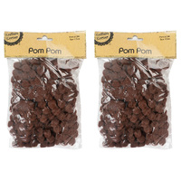1.5Cm Pom Pom/200- Brown