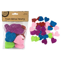 Adhesive Foam Glitter Colour Hearts/45