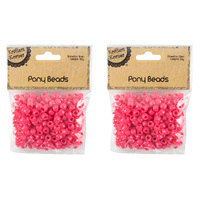 50G Hot Pink Pony Beads
