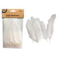 Craft 14Cm White Feathers/50