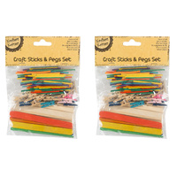 Mix Craft Sticks & Peg Set0