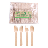 Eco Wooden Cutlery Bulk Catering Pack - Forks -100Pk