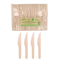 Eco Wooden Cutlery Bulk Catering Pack - Knifes -100Pk