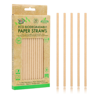 Eco Biodegradable Drinking Straws - 50Pk