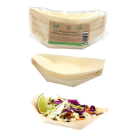 Eco Bamboo Catering/Serving Boats - 13.5Cm X 7.5Cm-20Pk