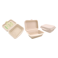 8Pk Eco Biodegradable Sugarcane Food Box - 600Ml