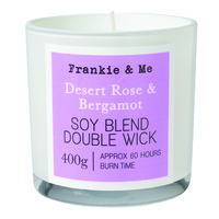 Candle 400g Rose Berg wht glss