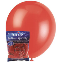 Bright Red - 25 X 30Cm (12inch) Decorator Balloons