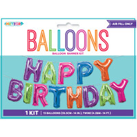 Happy Birthday Multi Colour 35.5Cm (14inch) Foil Letter Balloon