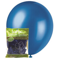 Blue - 25 X 30Cm (12inch) Metallic Balloons