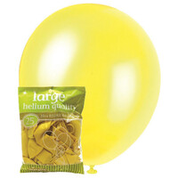 Yellow - 25 X 30Cm (12inch) Metallic Balloons