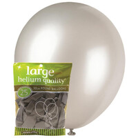Silver - 25 X 30Cm (12inch) Metallic Balloons