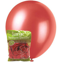 Cherry Red - 25 X 30Cm (12inch) Metallic Balloons