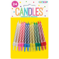24 Birthday Candles With 24 Holders