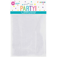 30 Gift Bags With Ties - Clear 10.2Cm W X 15.5Cm H (4inch X 6