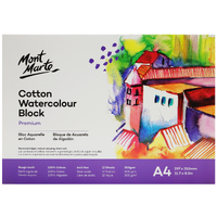 Mm Cotton Watercolour Paper Block 300Gsm A4 12 Sht
