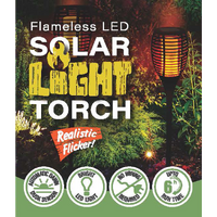 SOLAR TIKI TORCH WITH FLAMELESS LED CANDLE