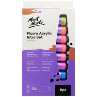 Mm Fluoro Acrylic Paint Intro Set 8Pc X 18Ml