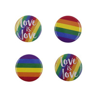 4PK RAINBOW PIN BADGE