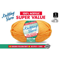 Knitting Yarn 8 Ply100G Goldenyello
