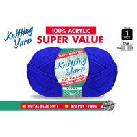 Knitting Yarn 8 Ply 100G Royal Blue