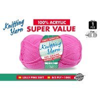 Knitting Yarn 8 Ply 100G  Lollypink