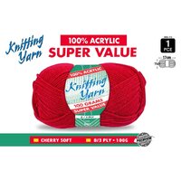 Knitting Yarn 8 Ply 100G Cherry