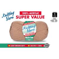 Knitting Yarn 8 Ply 100G  Light Bro