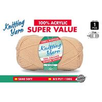 Knitting Yarn 8 Ply 100G  Sand