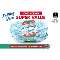 Knitting Yarn 8 Ply 100G Green&Blue