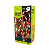 Solar Mini Candy Cane Path Lghts 8pk Warm