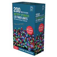 TIMER LIGHTS LED 200 battery Operated 3Asst