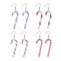 Candycane Stripe Earrings Asst
