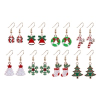 Christmas Dangly Earrings Asst
