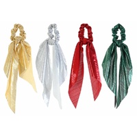 Hair Scrunchie Metallic Scarf Asst