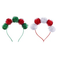 Headband Tinsel Pom Pom Asst